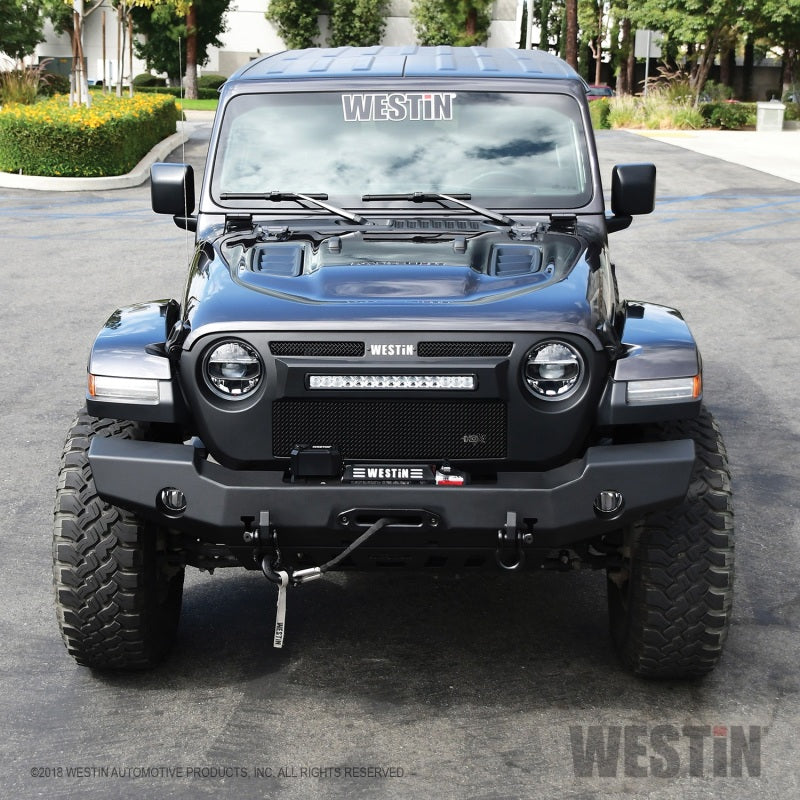 Westin WJ2 Full Width Front Bumper - Steel - Black Powder Coat - Jeep Wrangler JL 2018