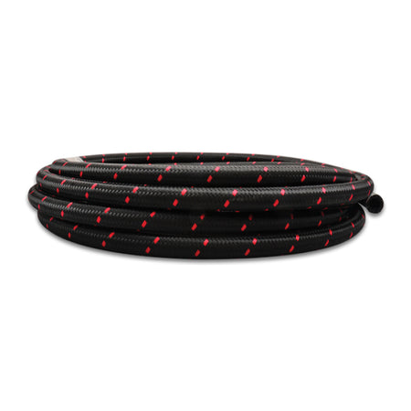 Vibrant Performance 20 Ft. Roll -6 Black Red Nylon Braided Flex Hose