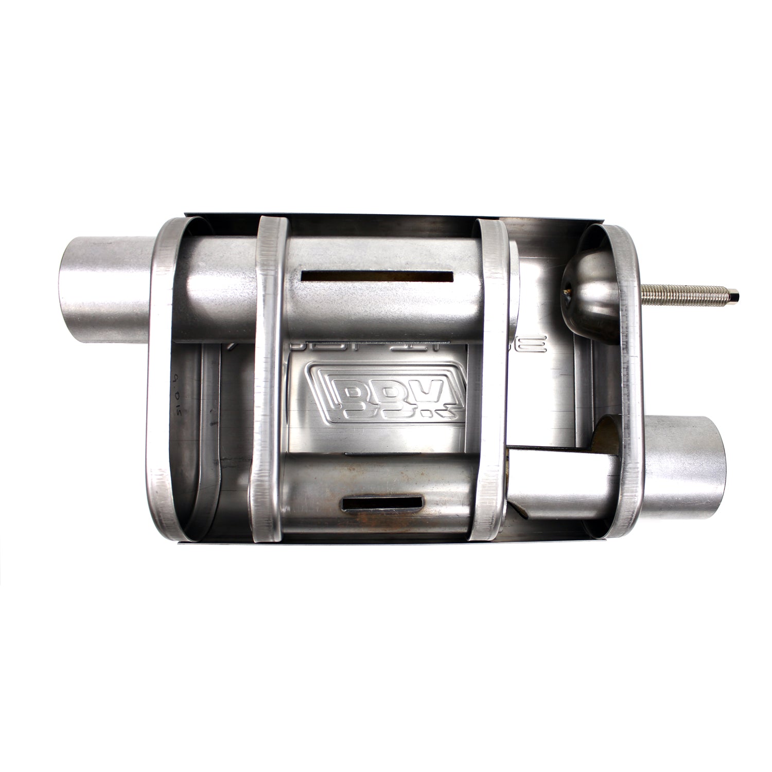 BBK Performance VariTune Muffler 2-1/2" Offset Inlet/Outlet 18 x 10 x 5" Oval Body 22" Long - Stainless