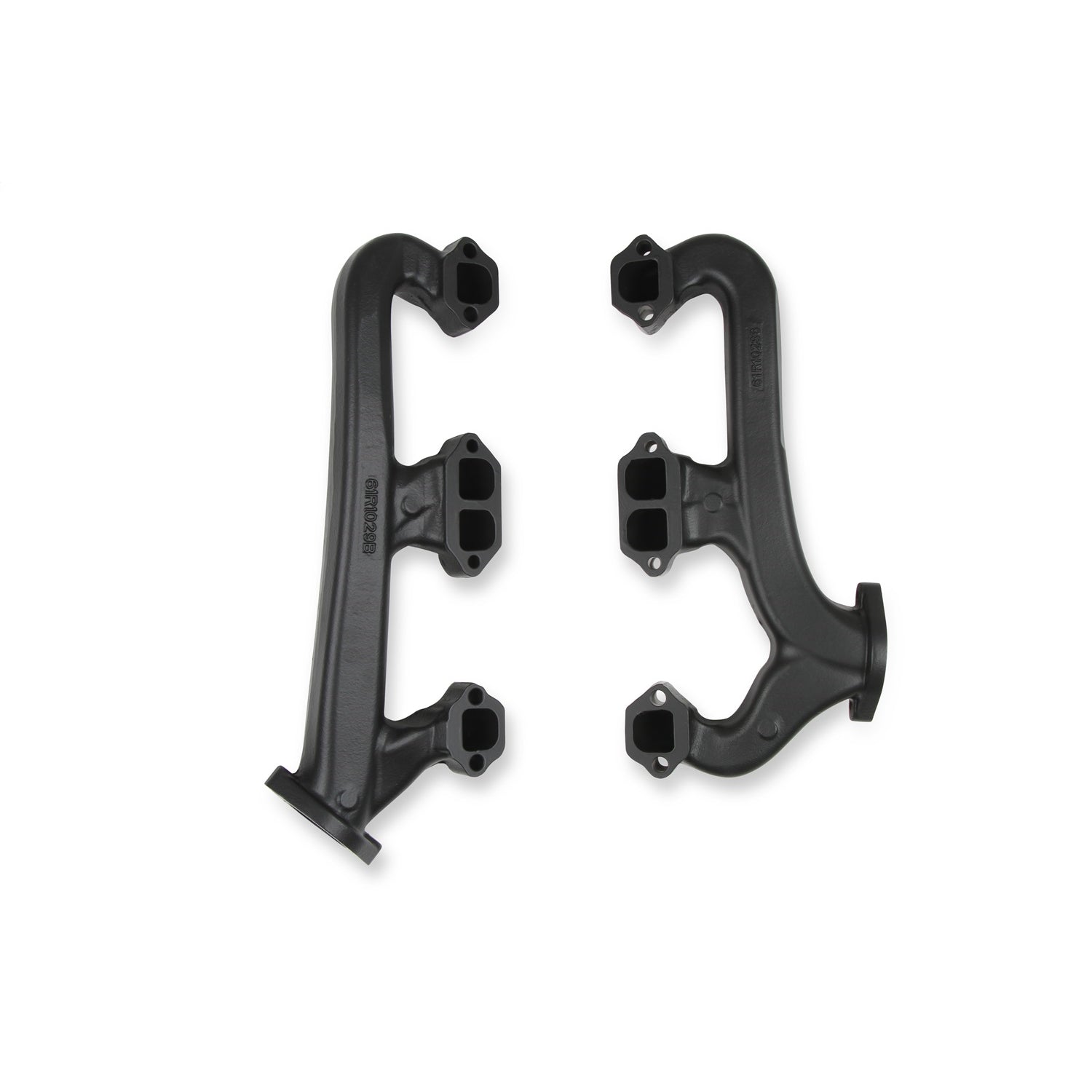 Hooker Exhaust Manifold - 2-1/2 in Outlet - Raised D Port - Black Ceramic - Small Block Chevy (Pair)