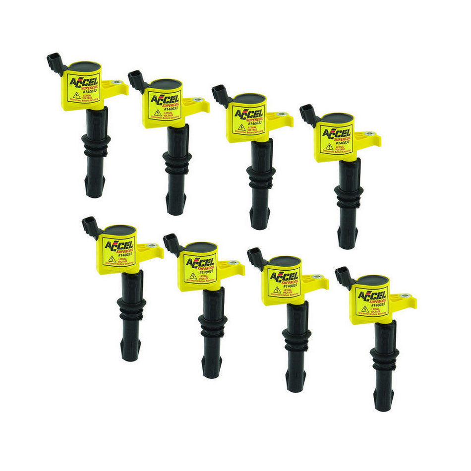 ACCEL Super Coil Ignition Coil Pack 0.500 ohm Coil-On-Plug Yellow - 3-Valve