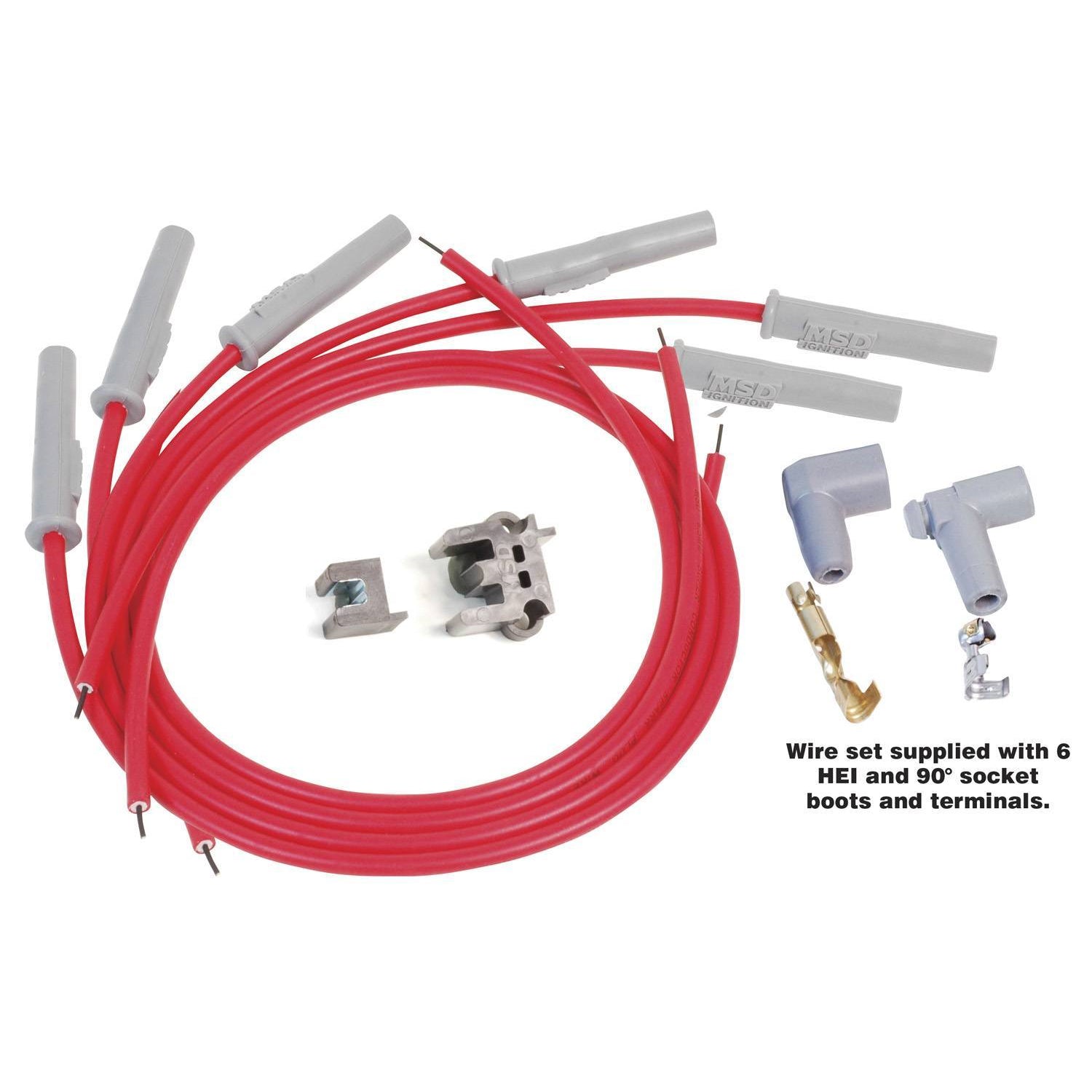 MSD Super Conductor Spiral Core 8.5 mm Spark Plug Wire Set - Red