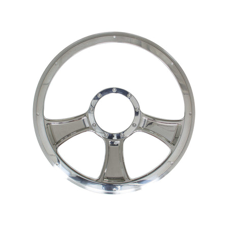 Billet Specialties Chicayne Half Wrap Steering Wheel - Polished - 3-Spoke - 14 in. Diameter