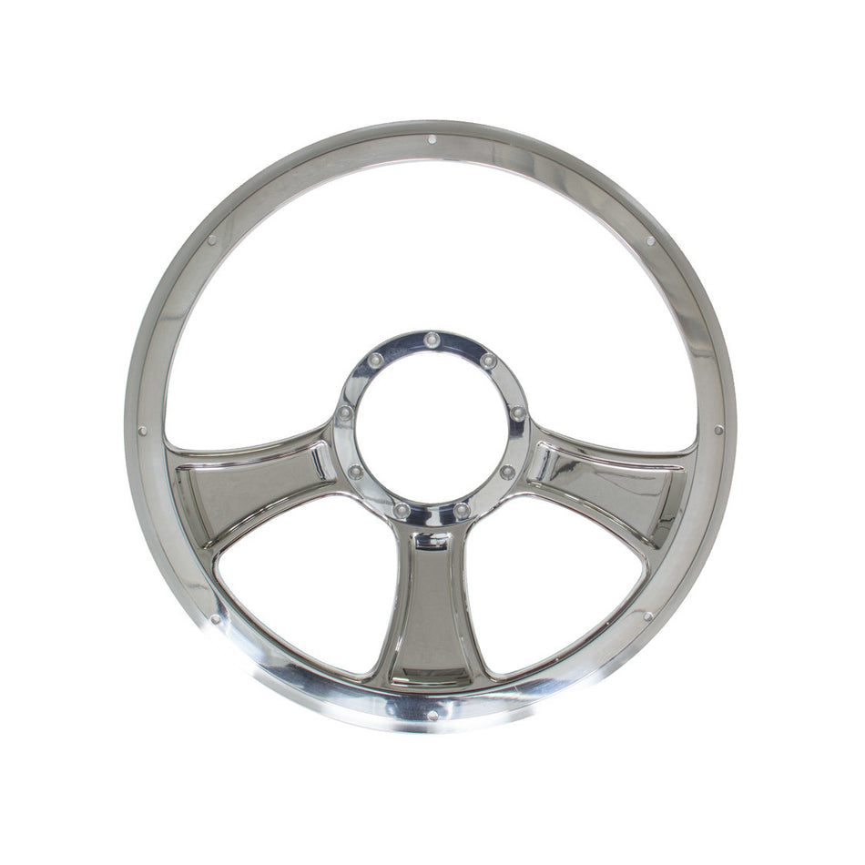 Billet Specialties Chicayne Half Wrap Steering Wheel - Polished - 3-Spoke - 14 in. Diameter