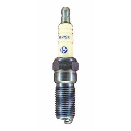 Brisk Silver Racing Spark Plug - 14 mm Thread - 25 mm R - Heat Range 12 - Tapered Seat - Resistor RR12S