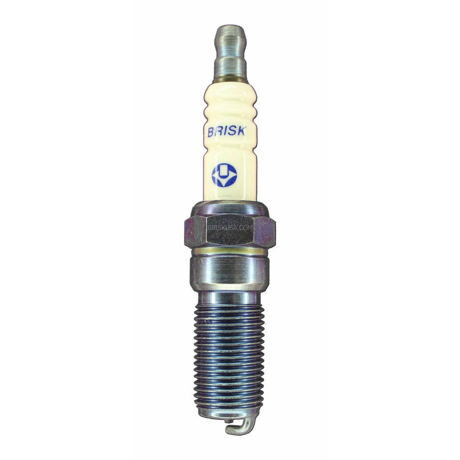 Brisk Silver Racing Spark Plug - 14 mm Thread - 25 mm R - Heat Range 12 - Tapered Seat - Resistor RR12S