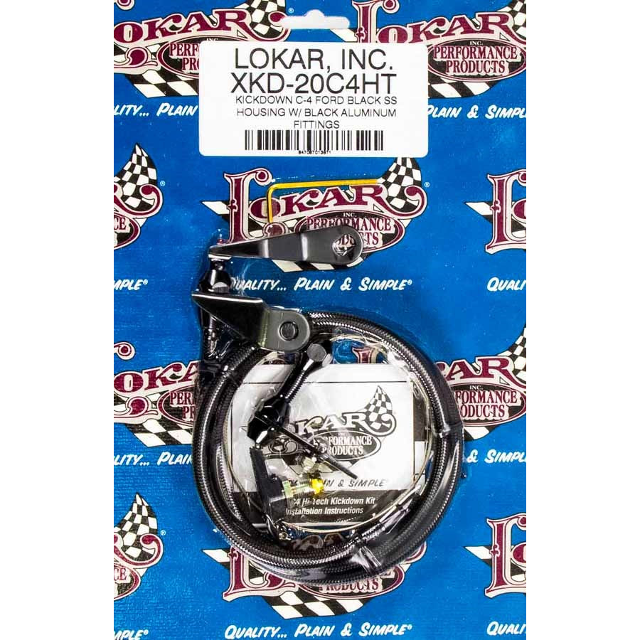 Lokar Midnight Series Stainless Steel Hi-Tech Kickdown Kit - Ford C4