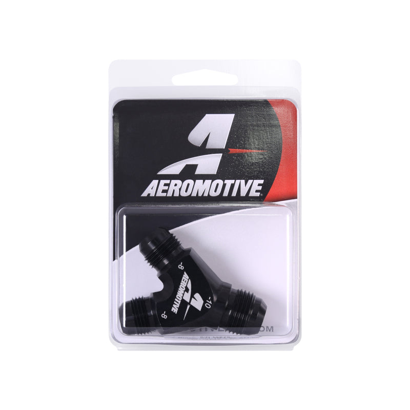 Aeromotive Y-Block Fitting - 10 AN to 2 x -8 AN