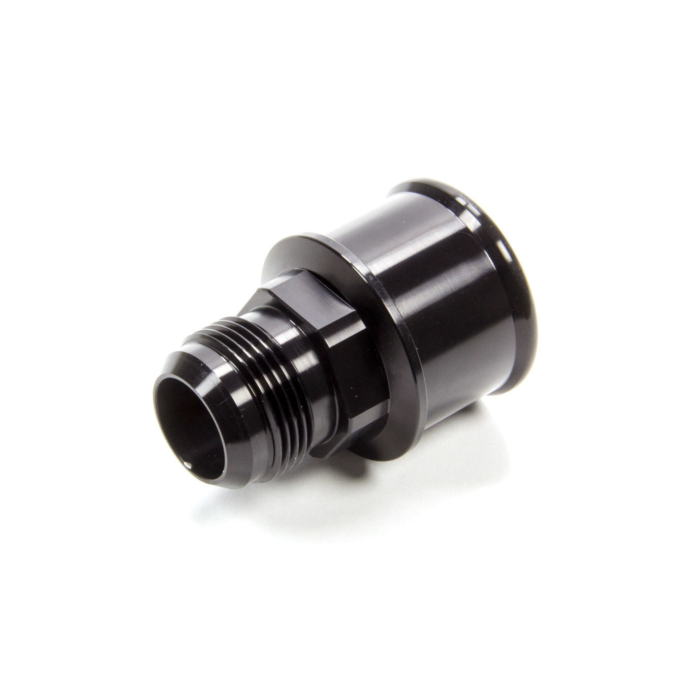 Meziere Enterprises Water Pump Fitting Straight 16 AN Male to 1-3/4" Hose Barb Aluminum - Black Anodize