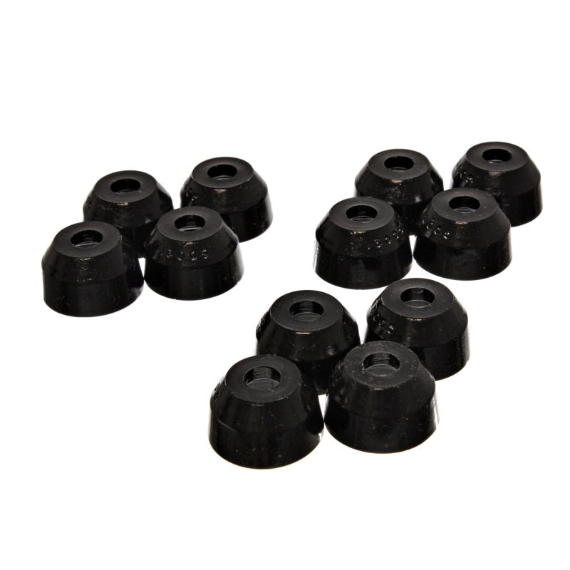 Energy Suspension Hyper-Flex Tie Rod Dust Boot - Round - 0.650 in - 1.625 in OD Rod End - Black (Set of 12)