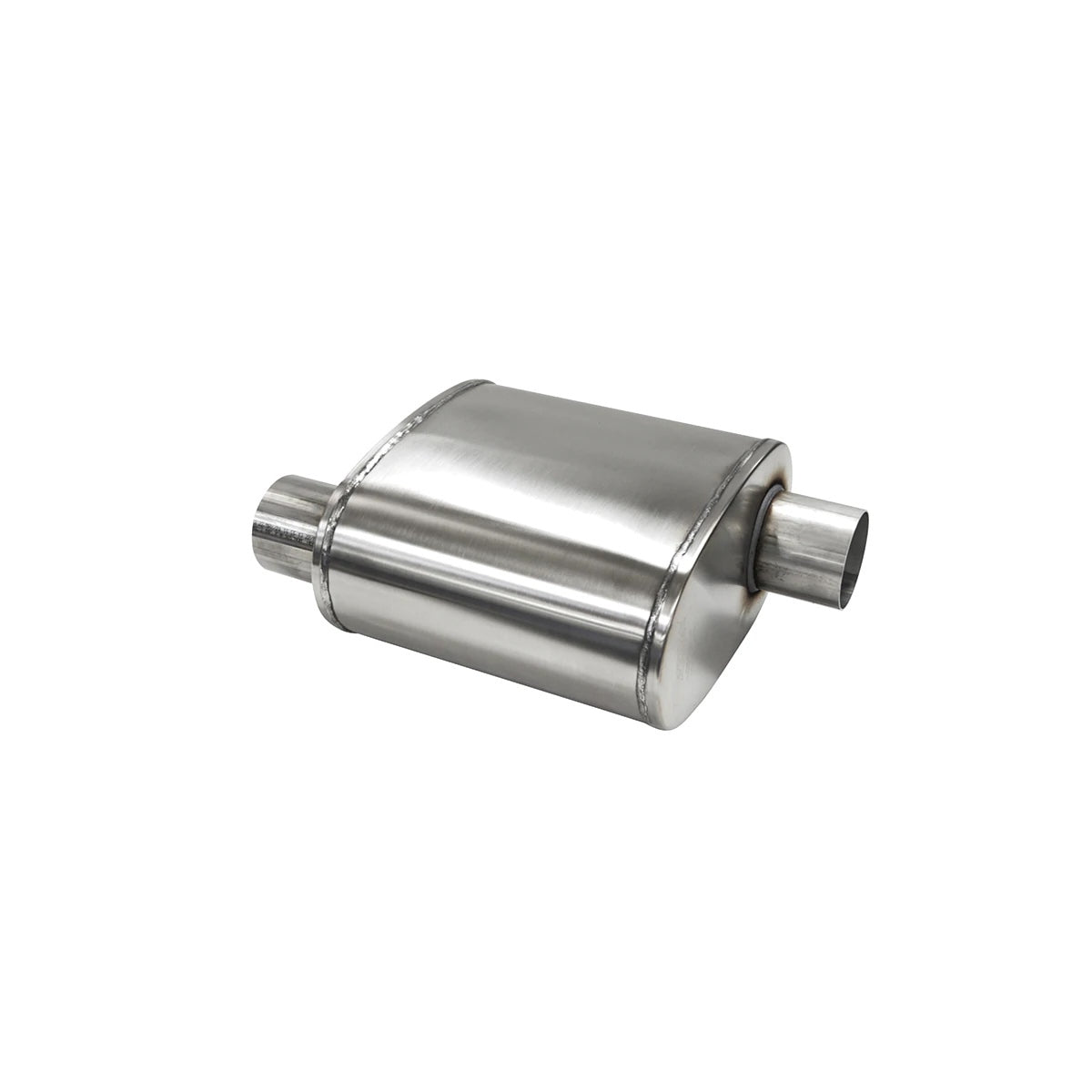 Corsa Pro Series Muffler - 3 in Offset Inlet - 3 in Offset Outlet - 10 x 11 x 6.25 in Oval Body - 16 in Long - Stainless