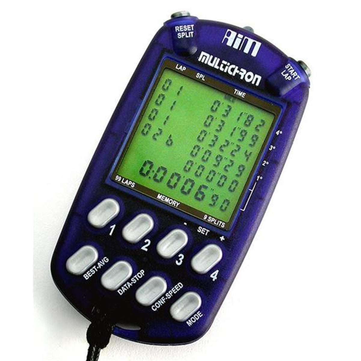 AIM Sports Stopwatch - 4 Car Tracking - 99 Lap Memory - Multi-Mode - Black