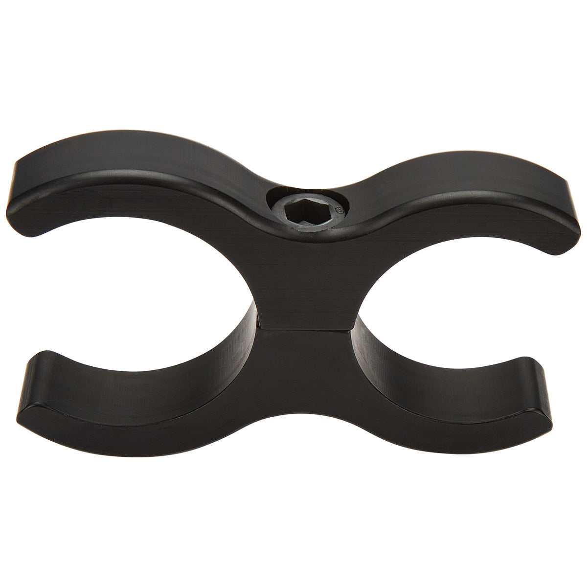 Allstar Performance Fuel Filter Bracket - 2 Piece - Clamp-On - 1-1/4 in OD Tubes - 2 in Diameter - Black
