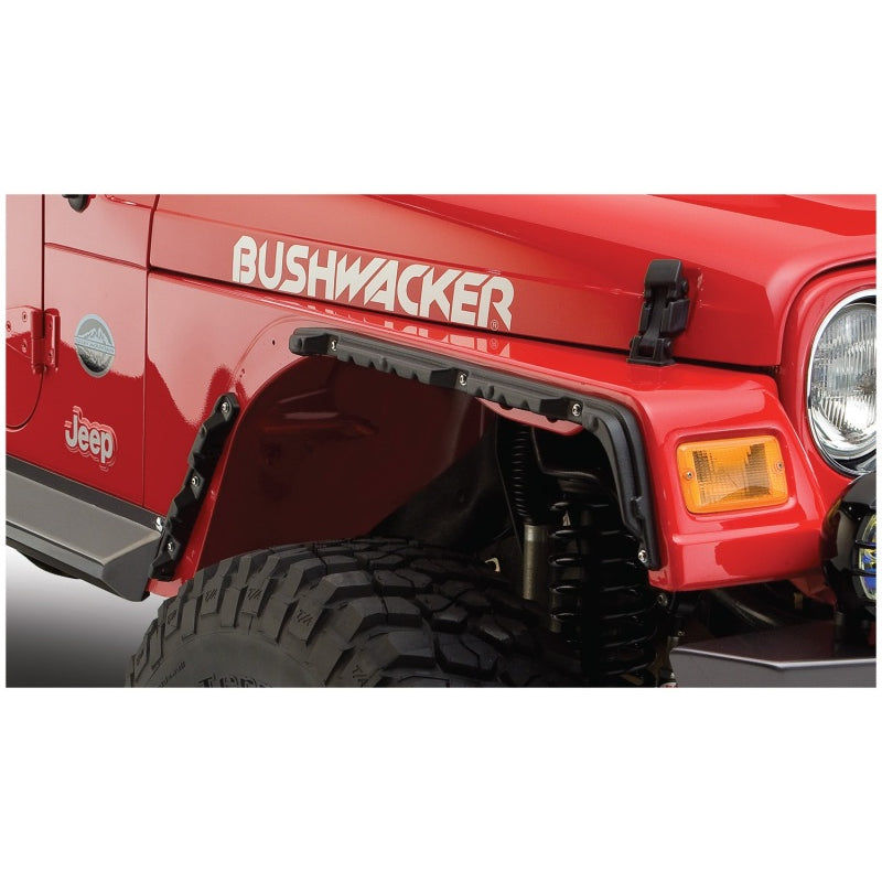 Bushwacker Flat Style Front / Rear Fender Flare - 6 in Wide - Black - Jeep Wrangler TJ 1997-2006