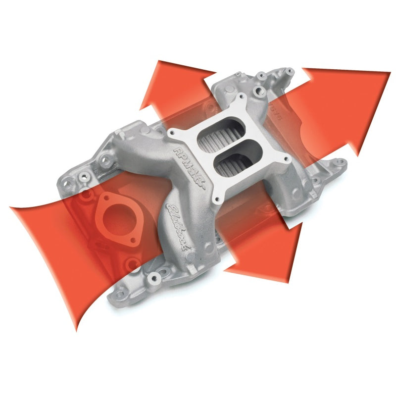 Edelbrock RPM Air Gap 340/360 Intake Manifold - Cast Finish