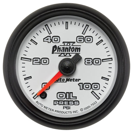 Auto Meter Phantom II Electric Oil Pressure Gauge - 2-1/16"