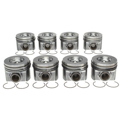 Clevite Forged Piston and Ring Kit - 3.860 in Bore - 3.0 x 2.0 x 3.0 mm Ring Groove - Flat - Combustion Chamber - 6.4 L - Ford PowerStroke