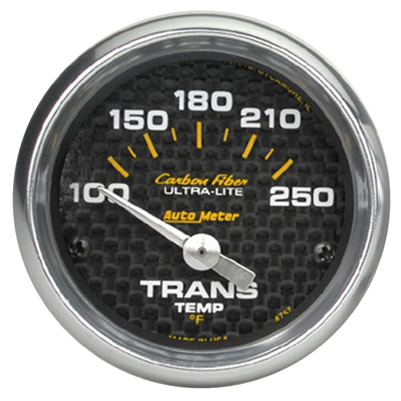 Auto Meter Carbon Fiber Electric Transmission Temperature Gauge - 2-1/16" - 100°-250° F