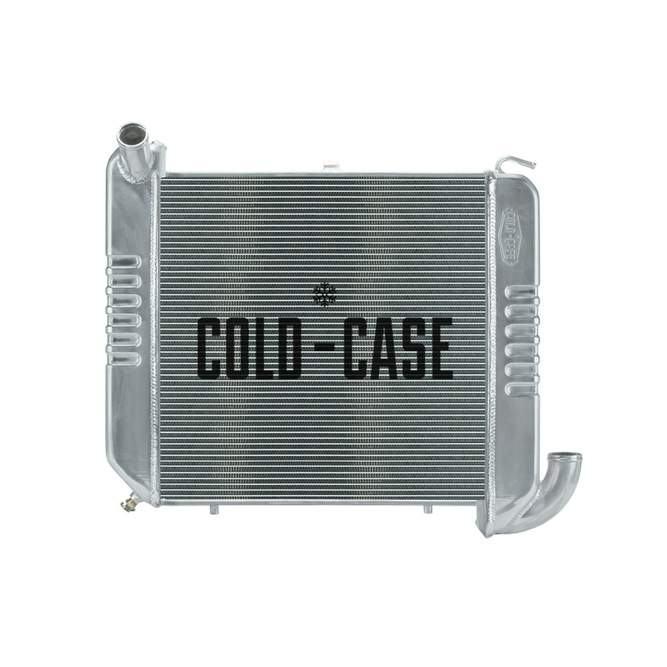 Cold-Case Aluminum Radiator - 24.5" W x 18" H x 3" D - Driver Side Inlet - Passenger Side Outlet - Polished - Small Block Chevy - Chevy Corvette 1963-68