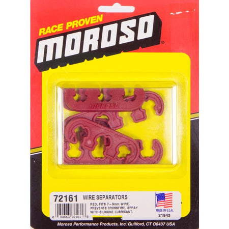 Moroso Spark Plug Wire Separators - Red - 7-8mm