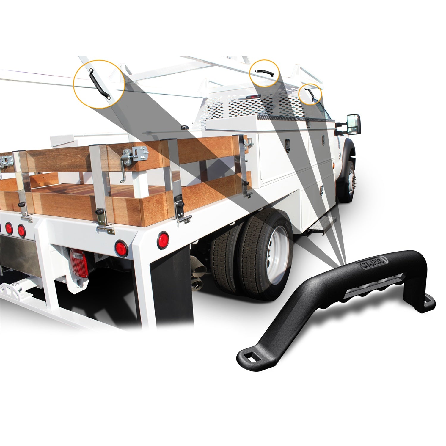 Carr Exterior Cab Grab Handle 10" Long Mounting Hardware Included Aluminum - Black Anodize