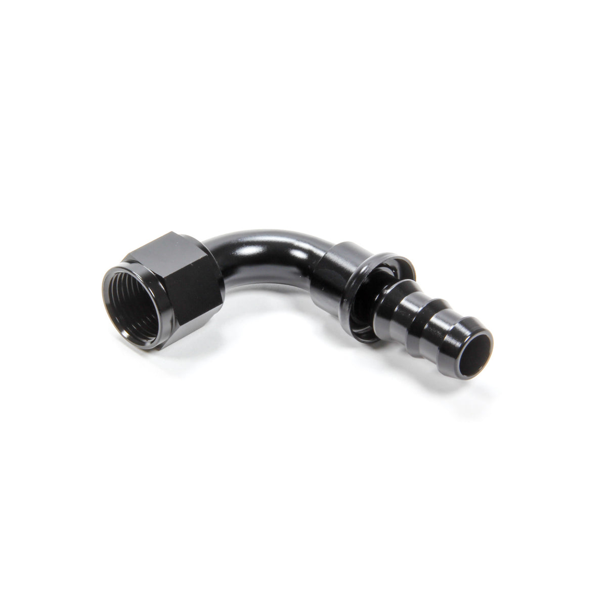 Triple X Race Co. Hose End Fitting 90 Degree 10 AN Hose to 10 AN Female Aluminum - Black Anodize