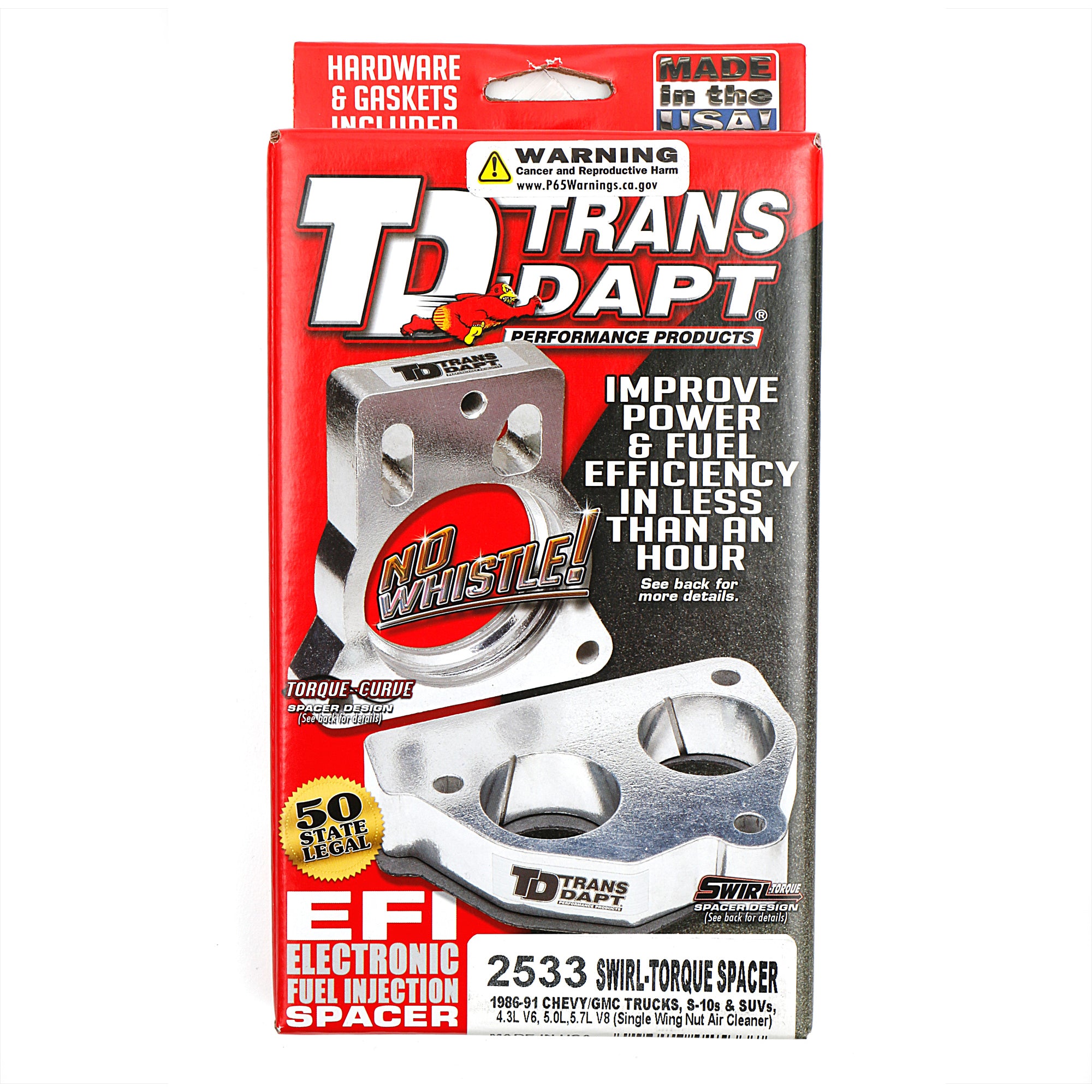 Trans-Dapt Swirl-Torque TBI Spacer