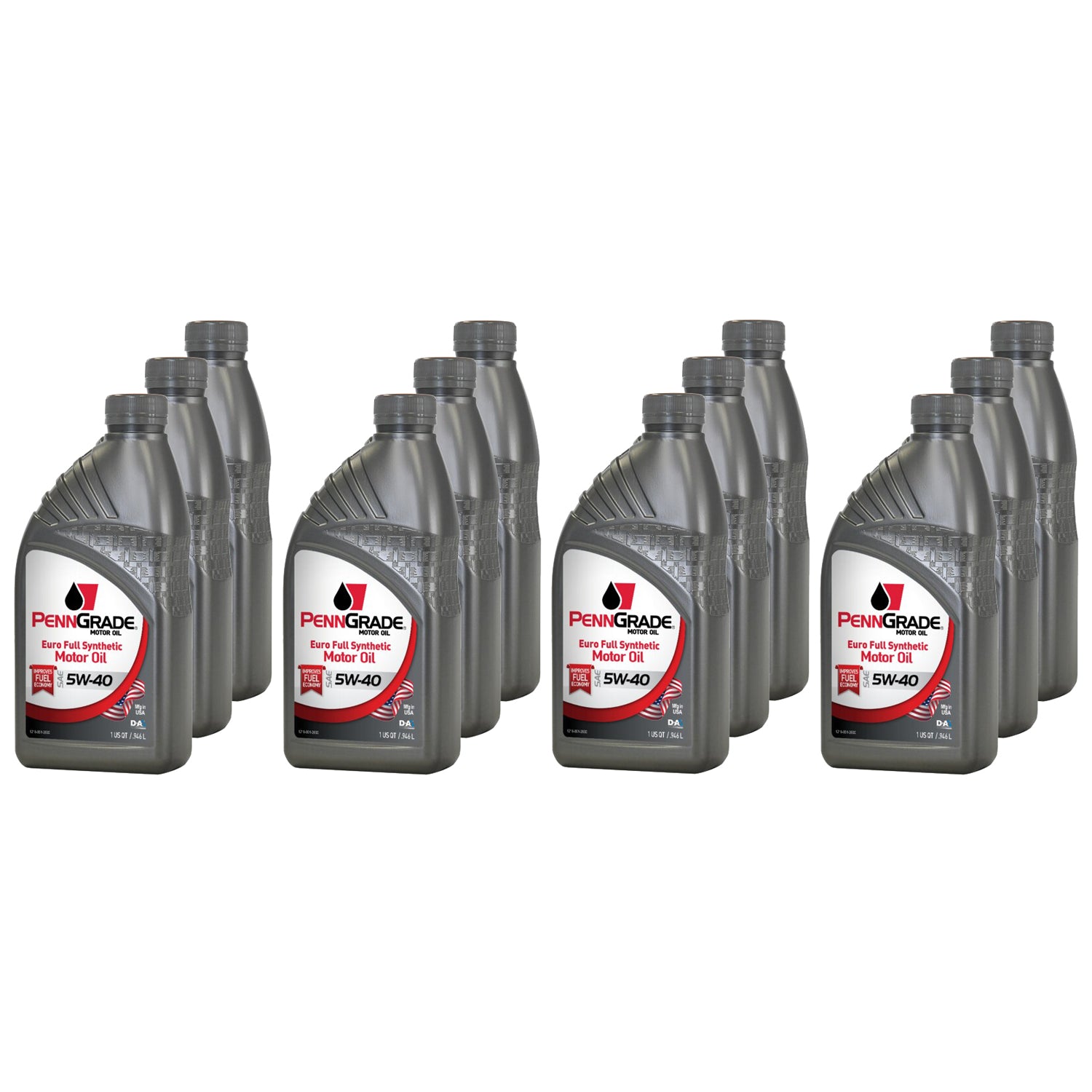 PennGrade Euro Motor Oil - 5W40 - Synthetic - 1 qt Bottle - (Set of 12)