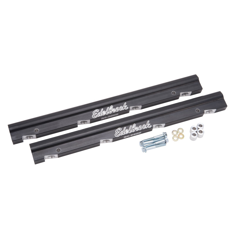 Edelbrock Super Victor LS3 Fuel Rail Kit Hardware Aluminum Clear Anodize - Edelbrock Super Victor LS Manifold