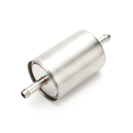 Specialty Products In-Line Fuel Filter - 5 Micron - 3/8 in Hose Barb Inlet - 3/8 in Hose Barb Outlet - Stainless