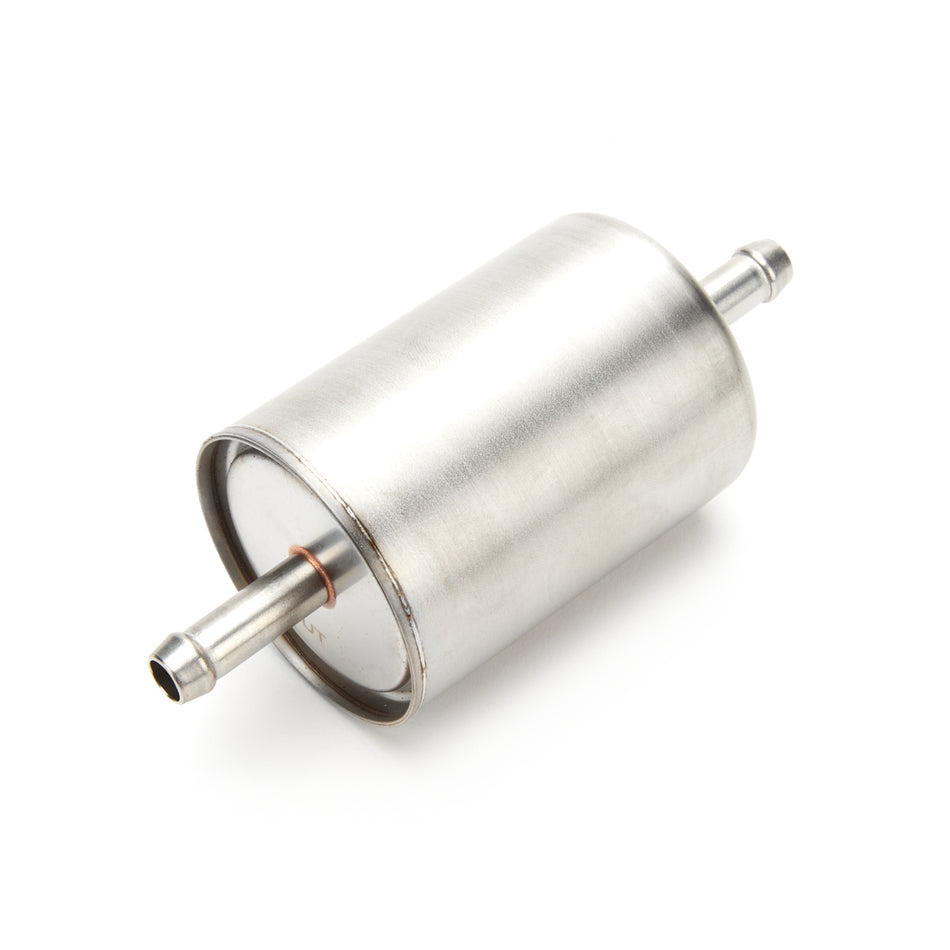 Specialty Products In-Line Fuel Filter - 5 Micron - 3/8 in Hose Barb Inlet - 3/8 in Hose Barb Outlet - Stainless