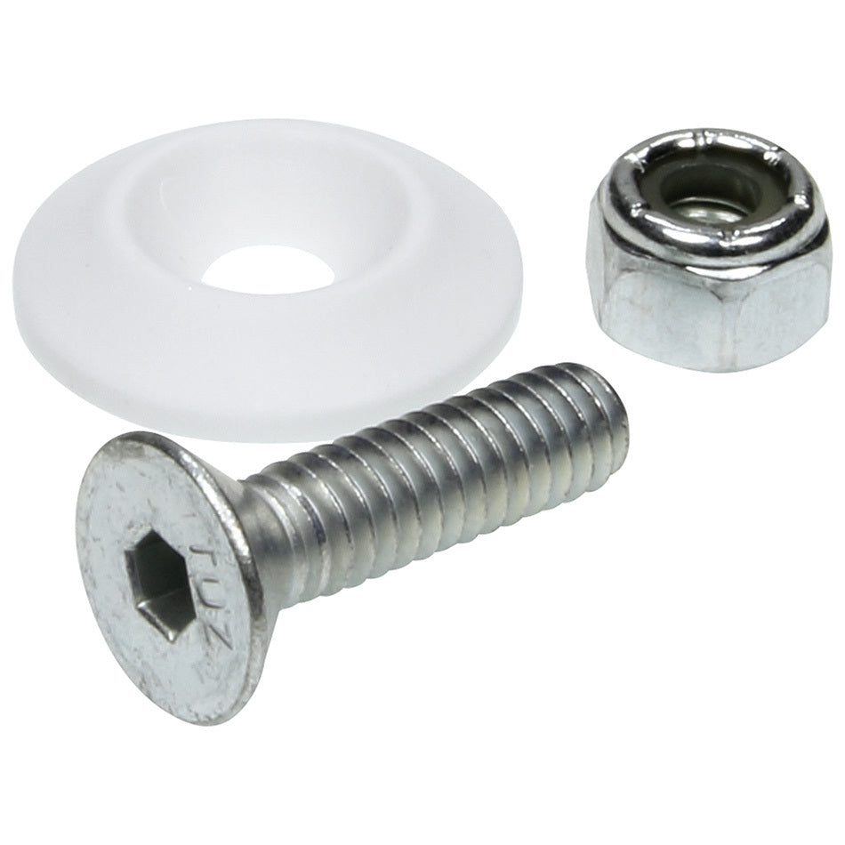 Allstar Performance Plastic Countersunk Bolt Kit - 1/4" x 1" - White (50 Pack)