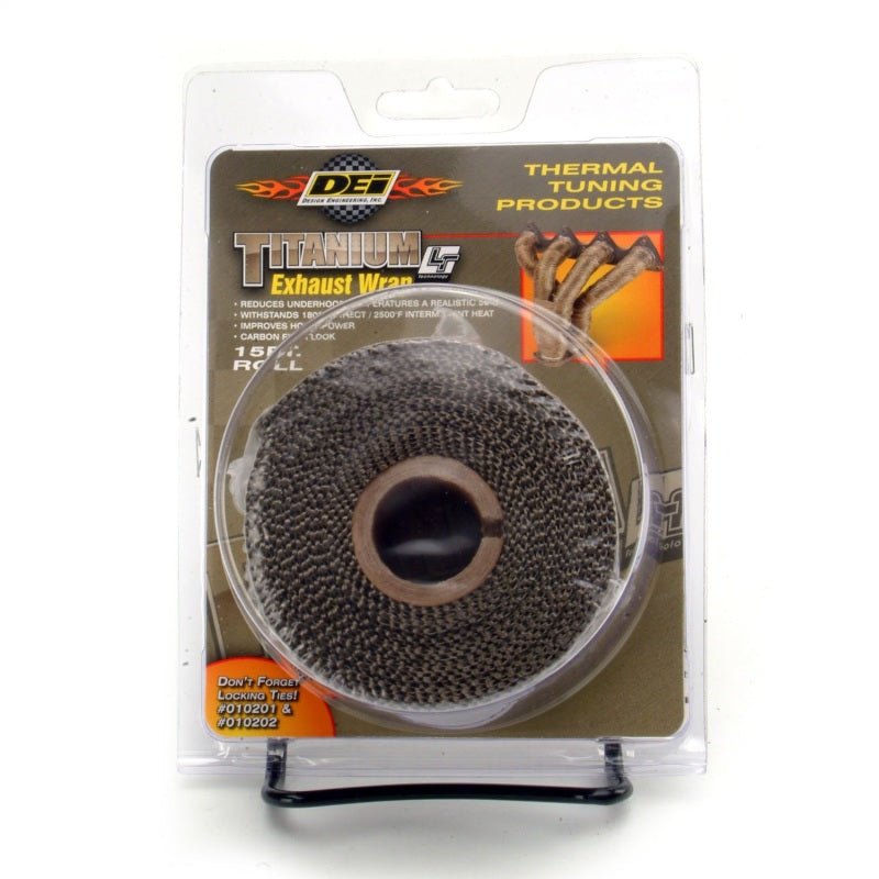 DEI Titanium Exhaust Wrap - 2 in Wide - 15 ft Roll - Woven Fiberglass - Titanium