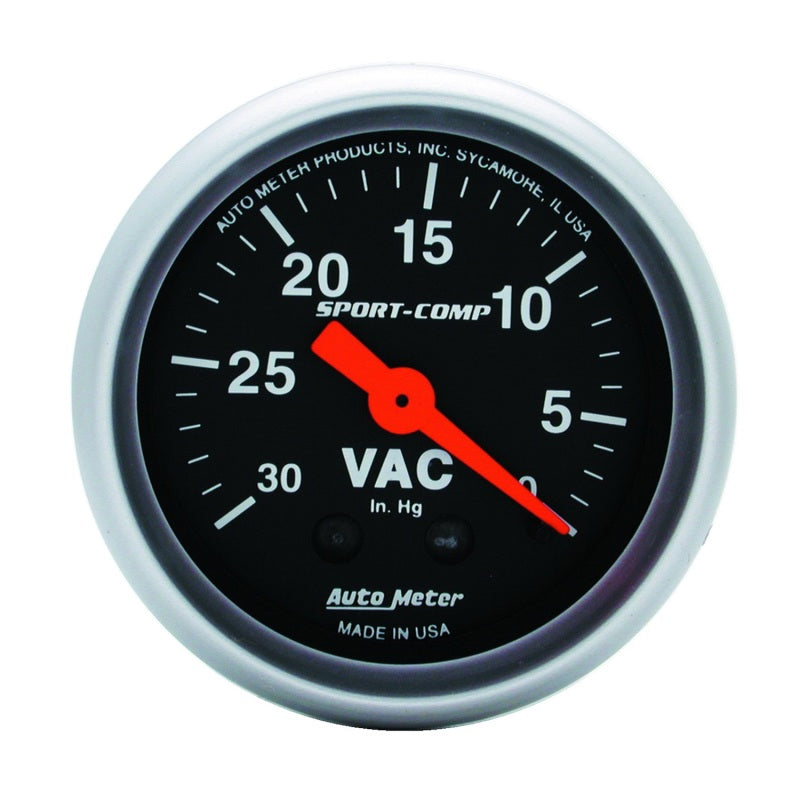 Auto Meter Sport-Comp Mechanical Vacuum Gauge - 2-1/16"