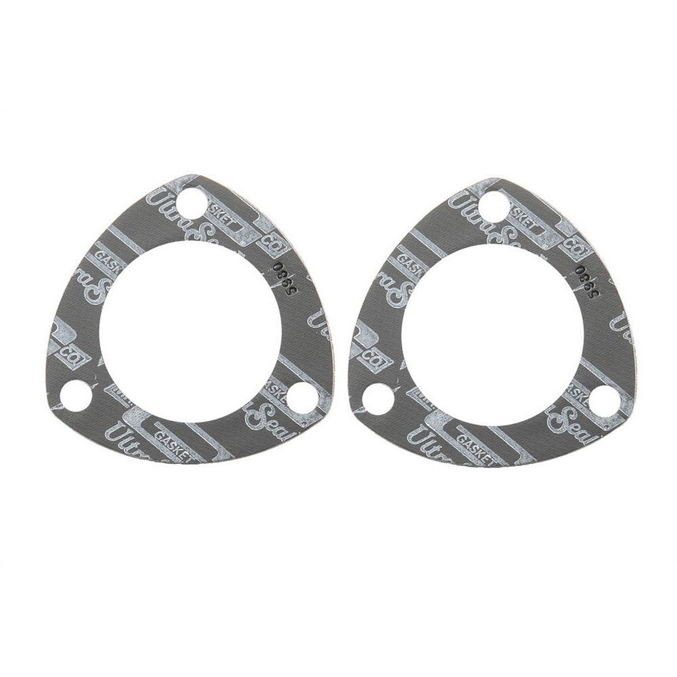 Mr. Gasket Ultra-Seal Collector Gasket - 0.062 in Thick - 2.5 in Diameter - 3-Bolt - Steel Core Laminate - Pair
