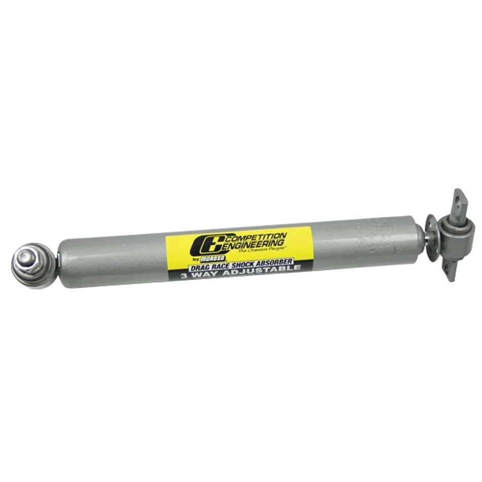 Competition Engineering Drag Monotube Shock - 13.65 in Compressed / 22.87 in Extended - 1.63 in OD - 3 Way Adjustable - Gray Paint - Rear