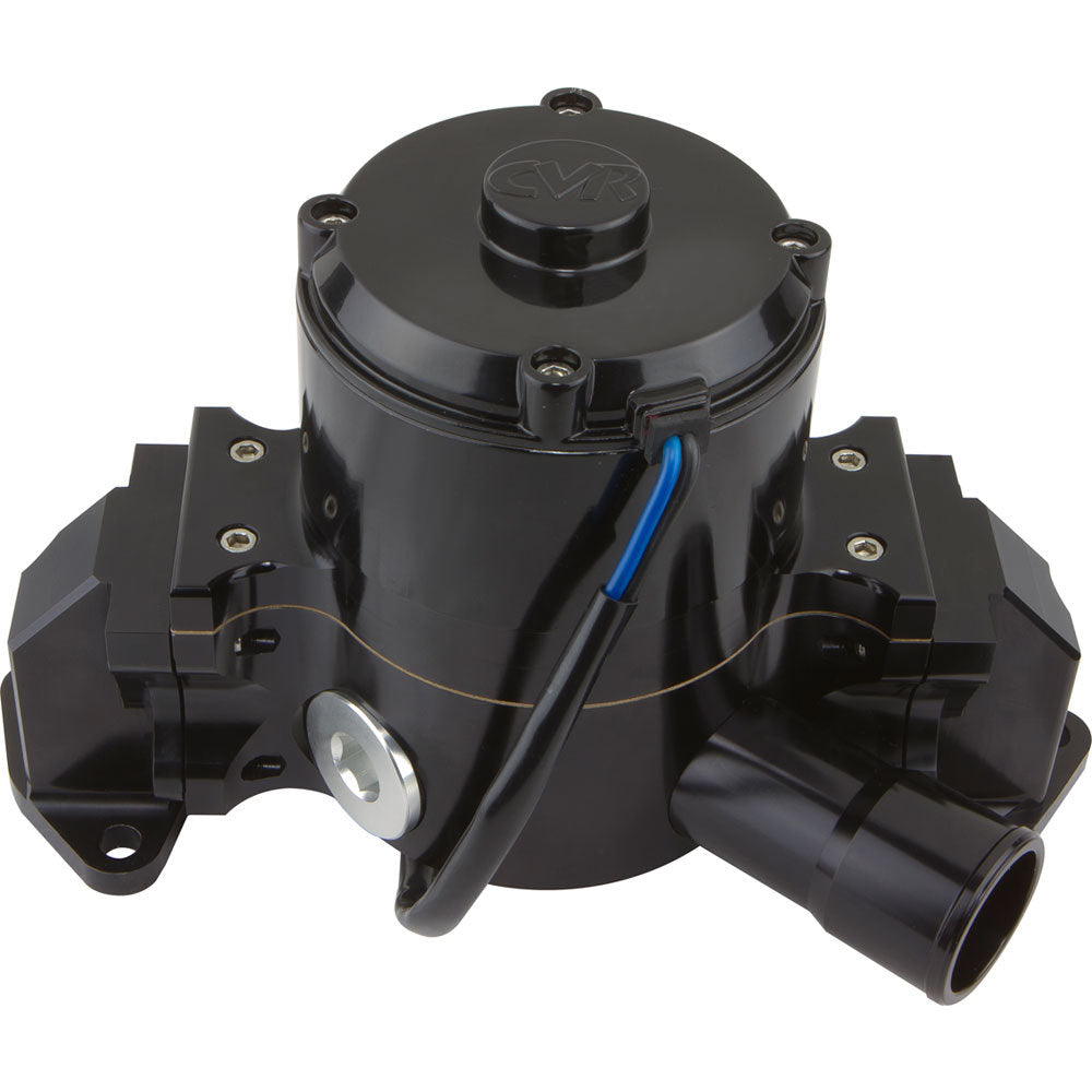 CVR Electric Water Pump 1-13/16 on O-Ring Female Inlet Port 6.00" Height Aluminum - Black Anodize