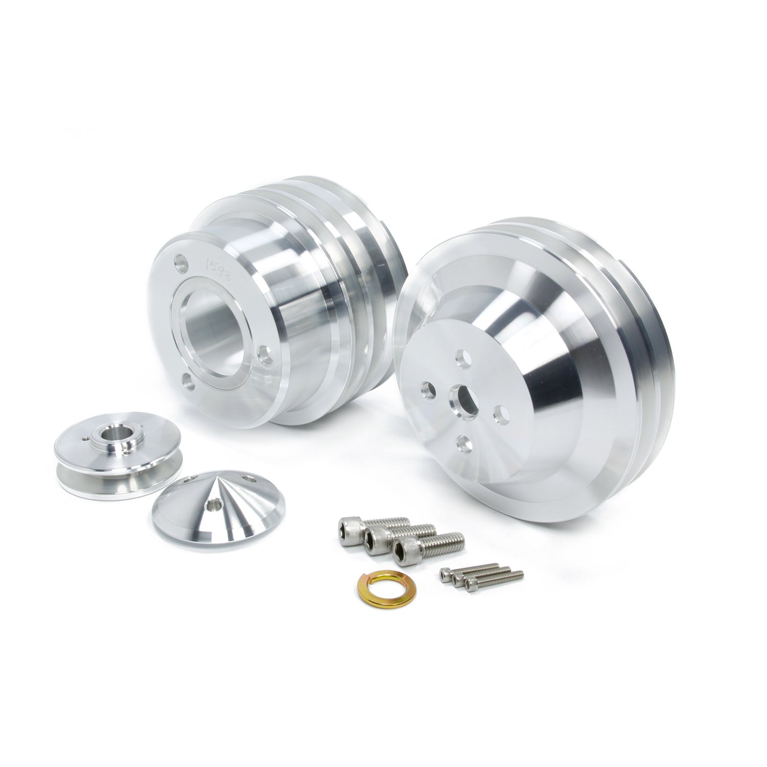 March Performance 65-69 Ford SB 3PC 3V Pulley Kit Polished