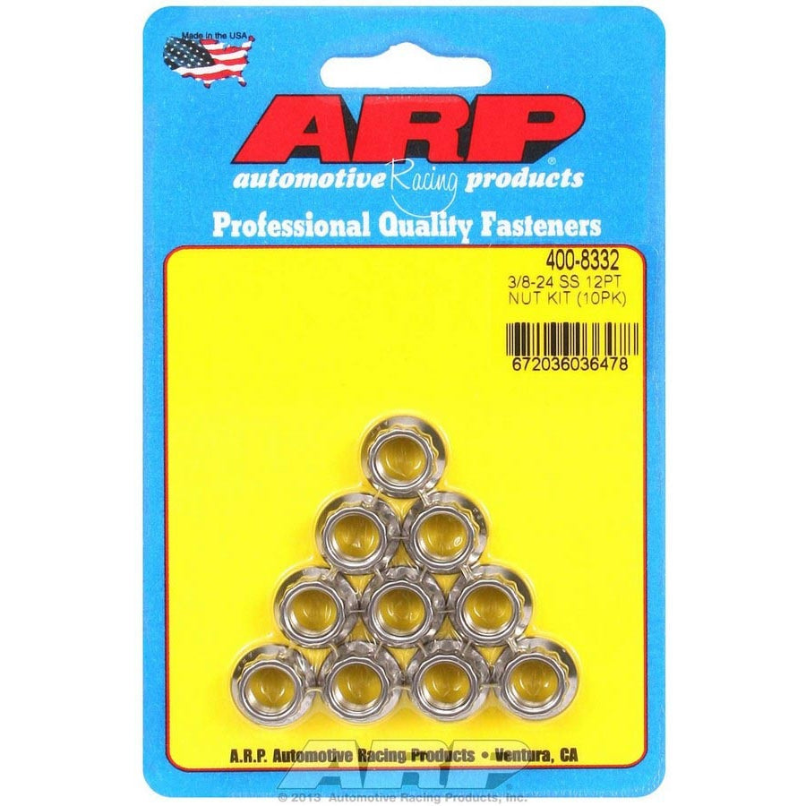 ARP Stainless Steel 12 Point Nuts - 3/8-24 (10)