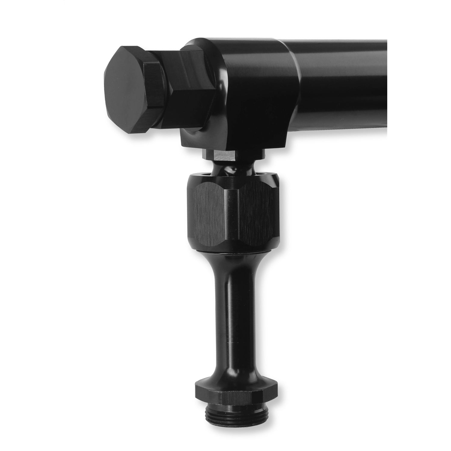 Earl's #-08 AN Adjustable Fuel Log - Billet Aluminum Black