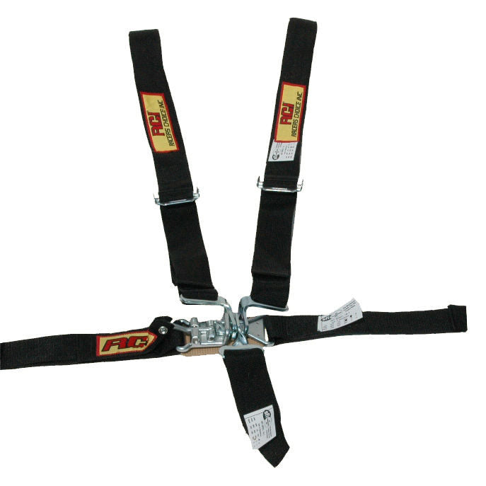 RCI Junior Qtr. Midget/Jr. Dragster 5-Point Harness - 2" Belts - Pull Up Adjust - Black