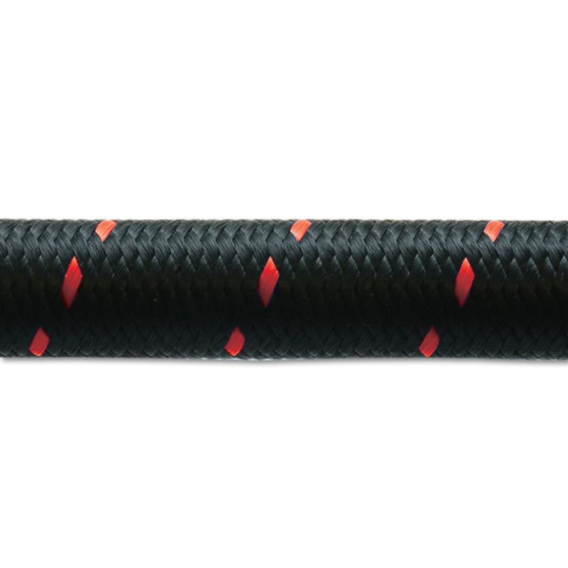 Vibrant Performance 5 Ft. Roll -12 AN Black Red Nylon Braided Flex Hose
