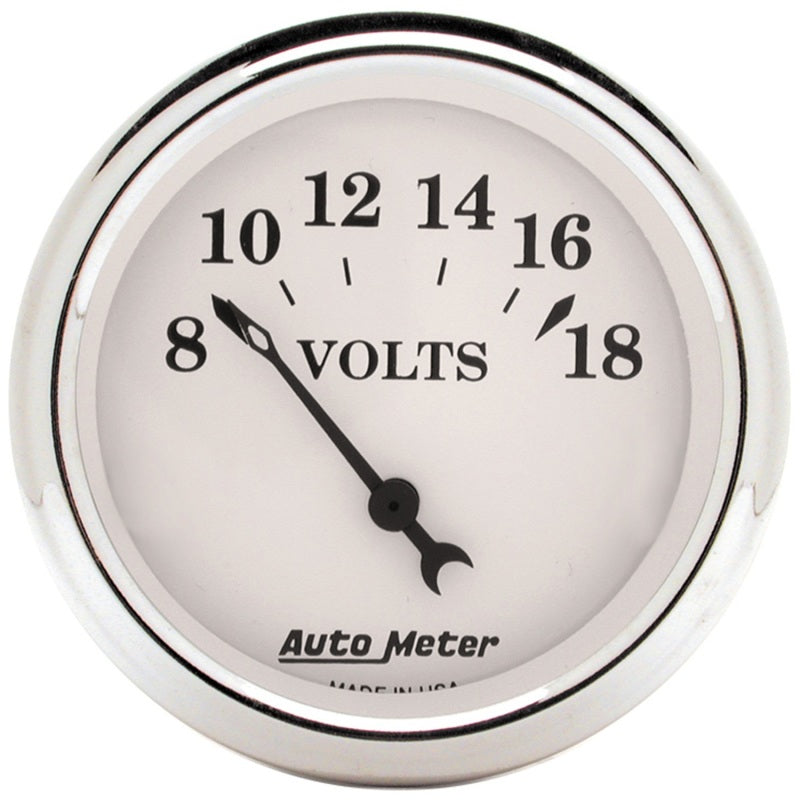 Auto Meter Old Tyme White Voltmeter Gauge - 2-1/16"