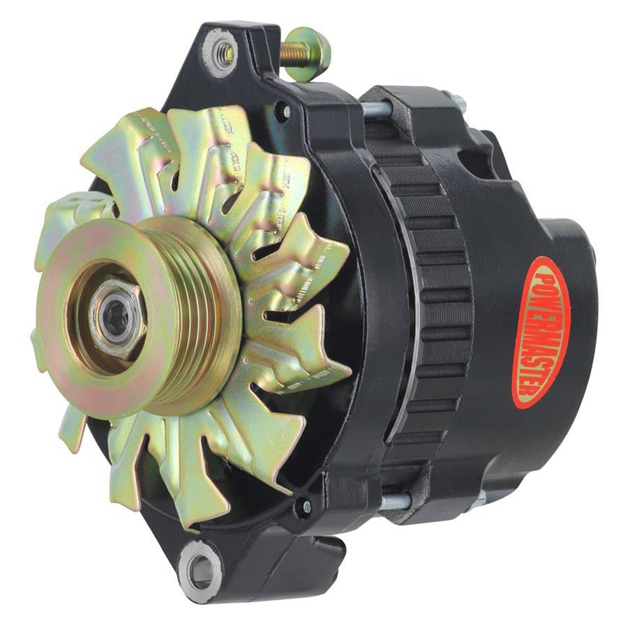 Powermaster CS130 Alternator - 140 amp - 12-16V - 1-Wire - 6-Rib Serpentine Pulley - Straight Mount - Black - GM