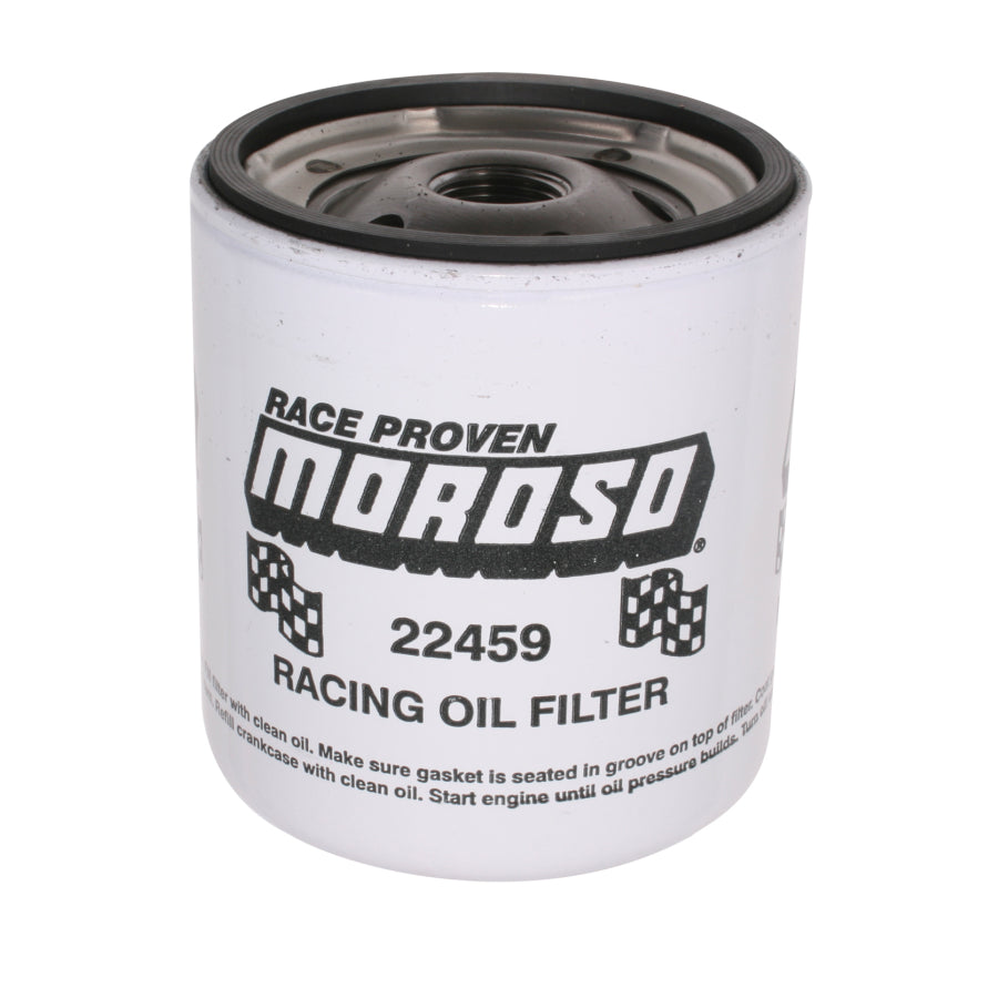 Moroso Short Chevy Racing Oil Filter - Chevy and Others - 13/16" -16 UNF Thread