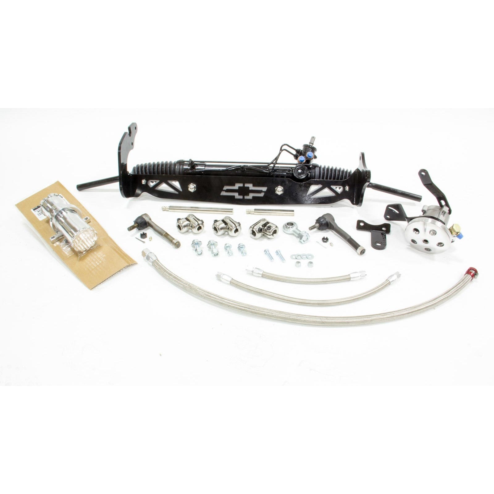 Unisteer Performance Power Rack and Pinion Aluminum Black Powder Coat Disc Brake Spindles - 2WD