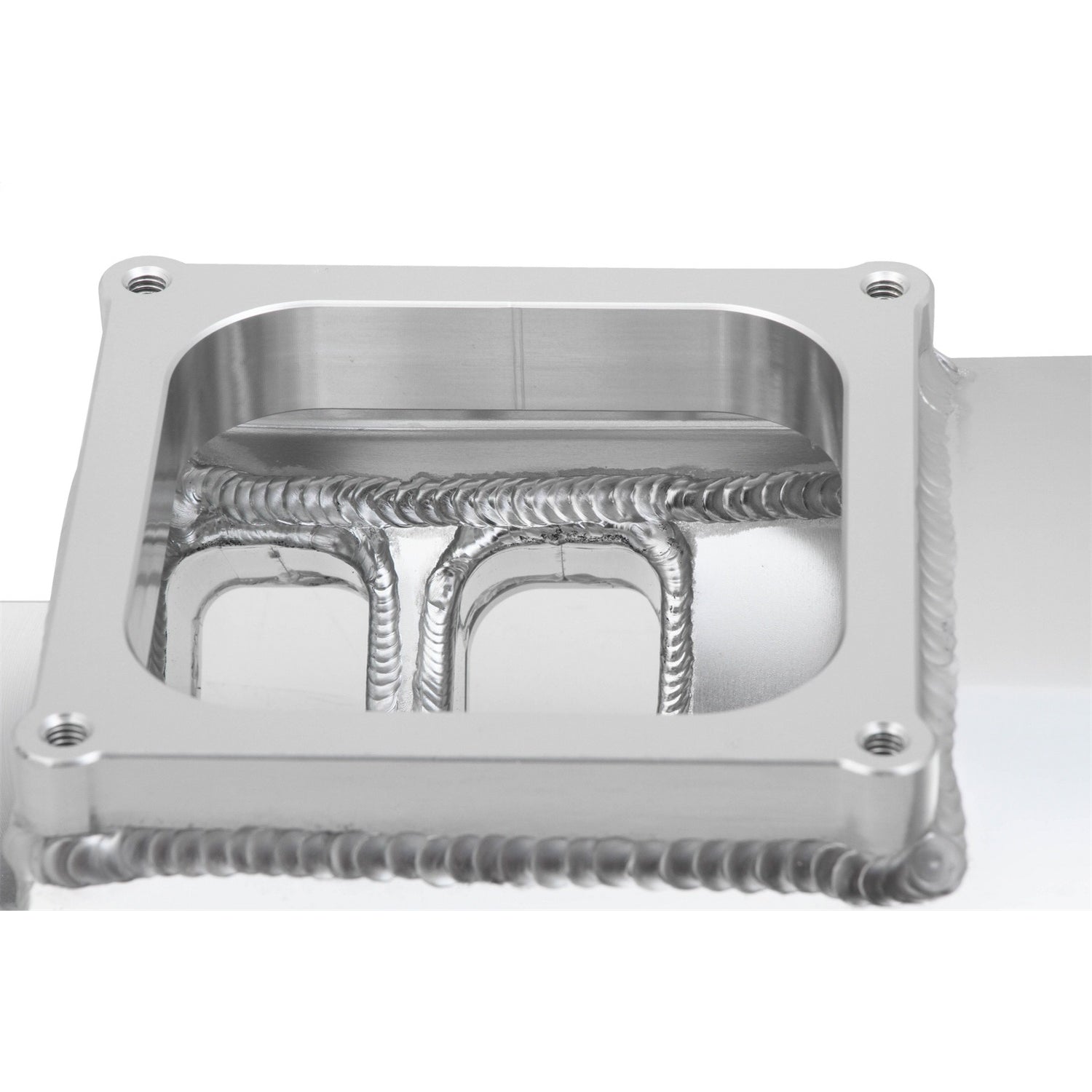 Sniper Fabricated Intake Manifold BBC Single Plane 2 x 4500 Silver with Sniper Logo