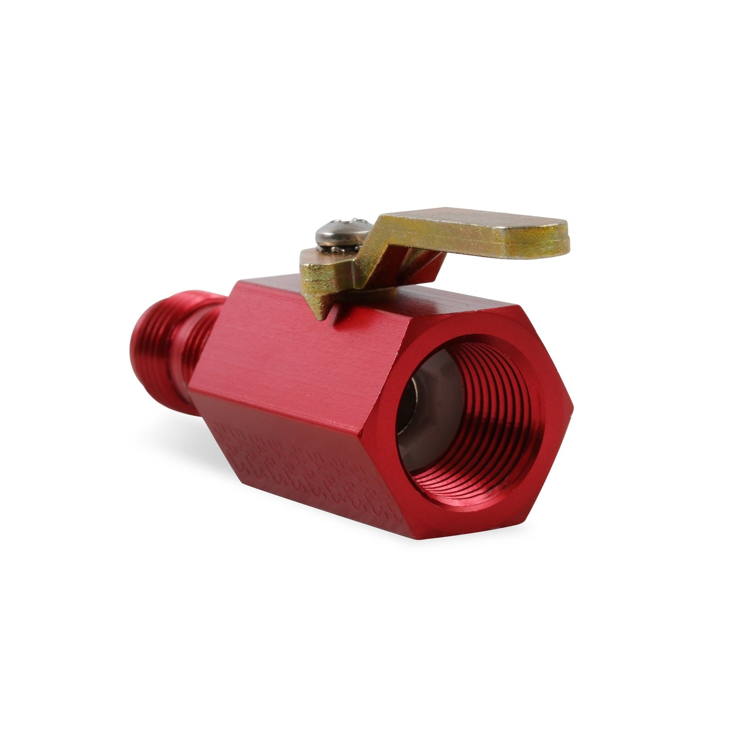 Earl's Shut-Off Valve - 3/8" NPT Inlet Thread, -06 AN Bulkhead Outlet Thread, 2-3/4" Body Length - Red Anodized