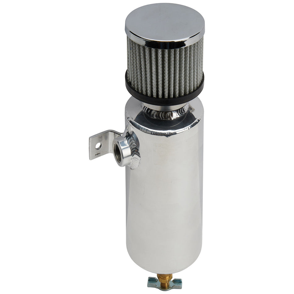 Allstar Performance Breather Tank - 3 in Diameter x 11-1/2 in Tall - 3/8 in NPT Left Hand Thread - Polished