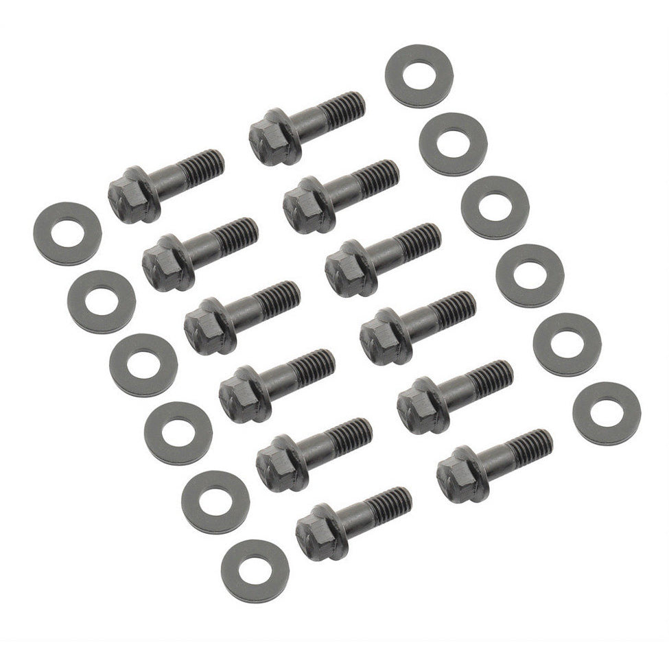Mr. Gasket Super Intake Manifold Bolts - Steel - Black Oxide - Hex Head - Chevy, Mopar, AMC - Set of 12
